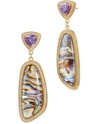 Savvy Cie - 18k Over Silver Cz Earrings - Lyst