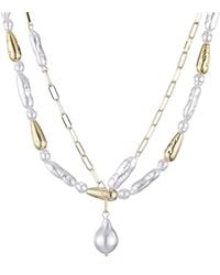 Adornia - Beaded Layered Lariat Necklace - Lyst