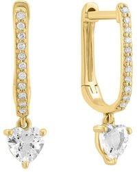 Effy Fine Jewelry - 14K 0.78 Ct. Tw. Diamond & Topaz Earrings - Lyst