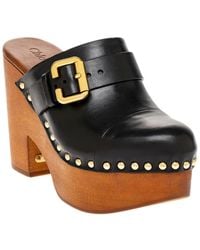 Chloé - Jeannette Leather Wedge Clog - Lyst