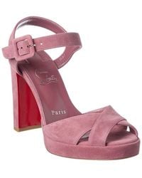 Christian Louboutin - Cora 100 Suede Platform Sandal - Lyst