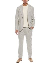 Brunello Cucinelli - 2Pc Wool & Silk-Blend Suit With Pleated Pant - Lyst