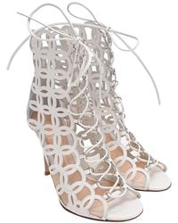 Gianvito Rossi - Leather Cutout Lace-Up Sandal (Authentic Pre-Loved) - Lyst