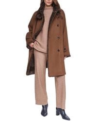 Halston - Double-breasted Wool-blend Coat - Lyst