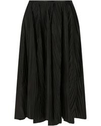 Ferragamo - Leather Pleated Maxi Skirt - Lyst
