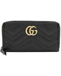 Gucci - Matelasse Leather Gg Marmont Zip Wallet (Authentic Pre-Loved) - Lyst