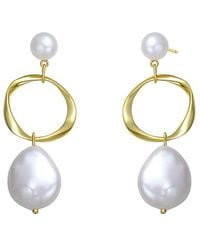 Rachel Glauber - 18k Over Silver 7-19mm Freshwater Pearl Earrings - Lyst