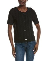 Anne Klein - Zig Zag Short Sleeve Cardigan - Lyst