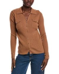 Minnie Rose - Cashmere Button-Up Sweater - Lyst