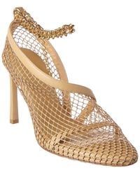 Bottega Veneta - Mesh & Leather Ankle Strap Sandal - Lyst