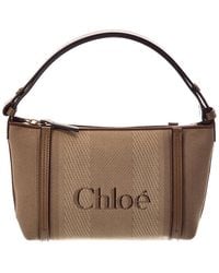 Chloé - Carry Canvas & Leather Shoulder Bag - Lyst