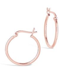 Sterling Forever - 14k Rose Gold Vermeil Hoops - Lyst
