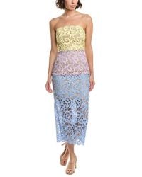 MILLY - Kait Lace Midi Dress - Lyst