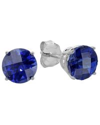 MaxColor - 10k 4.60 Ct. Tw. Lab-grown Blue Sapphire Studs - Lyst