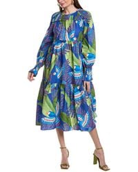 FARM Rio - Blue Macaw Midi Dress - Lyst