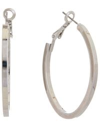 Kenneth Jay Lane - Silver Plated Hoops - Lyst