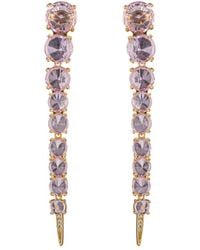 Eye Candy LA - Harper Green Drop Cz Drop Earrings - Lyst