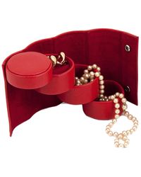 Bey-berk - Monogrammed Red Leatherette 3-level Jewelry Roll, (a-z) - Lyst