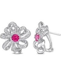 Rina Limor - Silver 1.96 Ct. Tw. Gemstone Flower Earrings - Lyst