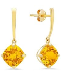 MaxColor - 14k 3.20 Ct. Tw. Citrine Drop Earrings - Lyst