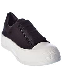 McQueen - Deck Plimsoll Canvas & Suede Sneaker - Lyst