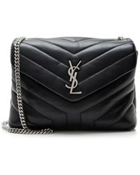 Saint Laurent - Matelasse Calfskin Monogram Loulou Chain Small Shoulder Bag (Authentic Pre-Loved) - Lyst