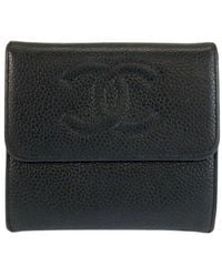 CHANEL - Black Calfskin Compact Wallet (authentic Pre-loved) - Lyst