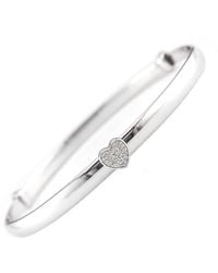 Diamond Select Cuts - 0.08 Ct. Tw. Diamond Heart Bangle Bracelet - Lyst