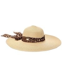 Surell - Accessories Bow Straw Sun Hat - Lyst