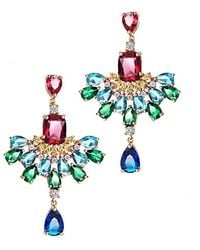 Liv Oliver - 18k Plated Cz Chandelier Earrings - Lyst
