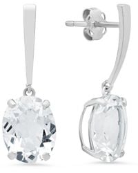 MaxColor - 14k 5.60 Ct. Tw. White Topaz Drop Earrings - Lyst