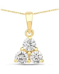 Diana M. Jewels - Diana M 14k 0.75 Ct. Tw. Lab-grown Diamond Three-stone Pendant - Lyst