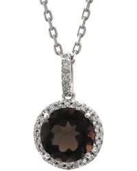 Gemstones - Silver 1.26 Ct. Tw. Diamond & Smoky Quartz Necklace - Lyst