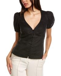 Boden - Fitted Linen V-neck Top - Lyst