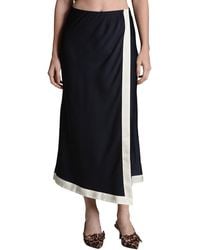 Avec Les Filles - Asymmetrical Faux Wrap Midi Skirt - Lyst