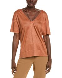 Brunello Cucinelli - Linen & Silk-blend T-shirt - Lyst