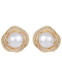 Splendid - 10Mm Pearl Cz Plated Earrings - Lyst