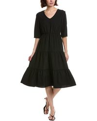 Pascale La Mode - Solid Ruffle Hem Midi Dress - Lyst