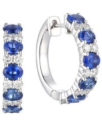 Gregg Ruth - 14K 4.08 Ct. Tw. Diamond & Sapphire Huggie Earring - Lyst