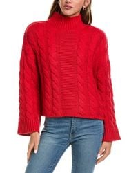 525 America - Oversized Chunky Cable Mock Neck Sweater - Lyst