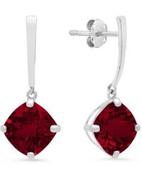 MaxColor - 14k 4.20 Ct. Tw. Garnet Drop Earrings - Lyst