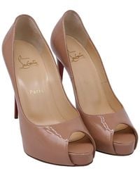 Christian Louboutin - Leather New Very Prive 120 Peep-Toe Pump (Authentic Pre-Loved) - Lyst