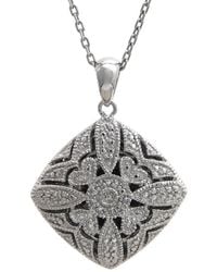Diamond Select Cuts - Silver 0.02 Ct. Tw. Diamond Locket Pendant - Lyst