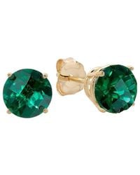 MaxColor - 10k 2.90 Ct. Tw. Lab-grown Emerald Studs - Lyst