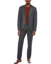 Brunello Cucinelli - 2Pc Wool & Linen-Blend Suit With Pleated Pant - Lyst
