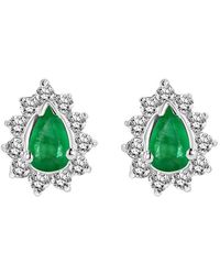 LEVARON - 14K 0.70 Ct. Tw. Diamond & Emerald Earrings - Lyst