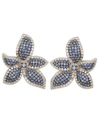 Suzy Levian - 0.02 Ct. Tw. Diamond & Sapphire Studs - Lyst