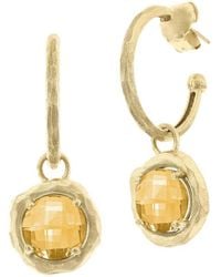 Reiss - 14K 6.70 Ct. Tw. Diamond & Citrine Charm Earrings - Lyst