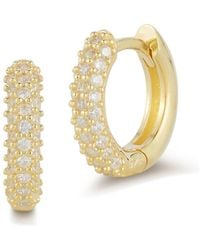 Chloe and Madison - 14k Over Silver Cz Huggie Earrings - Lyst