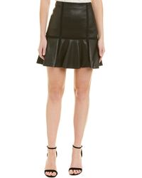 Alice + Olivia Delma Leather Mini Skirt - Black